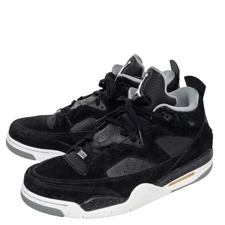 Pre Owned Jordan Black Suede And Leather Son of Mars Low Mid Top Sneakers Size 46