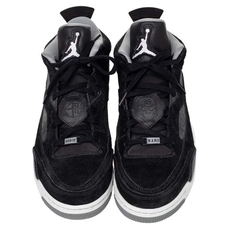 Pre Owned Jordan Black Suede And Leather Son of Mars Low Mid Top Sneakers Size 46
