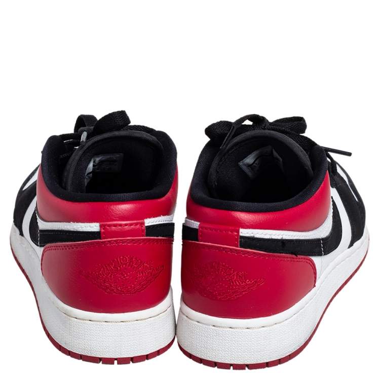 Pre Owned Air Jordan 1 Low Red/Black GS Sneakers Size 38.5