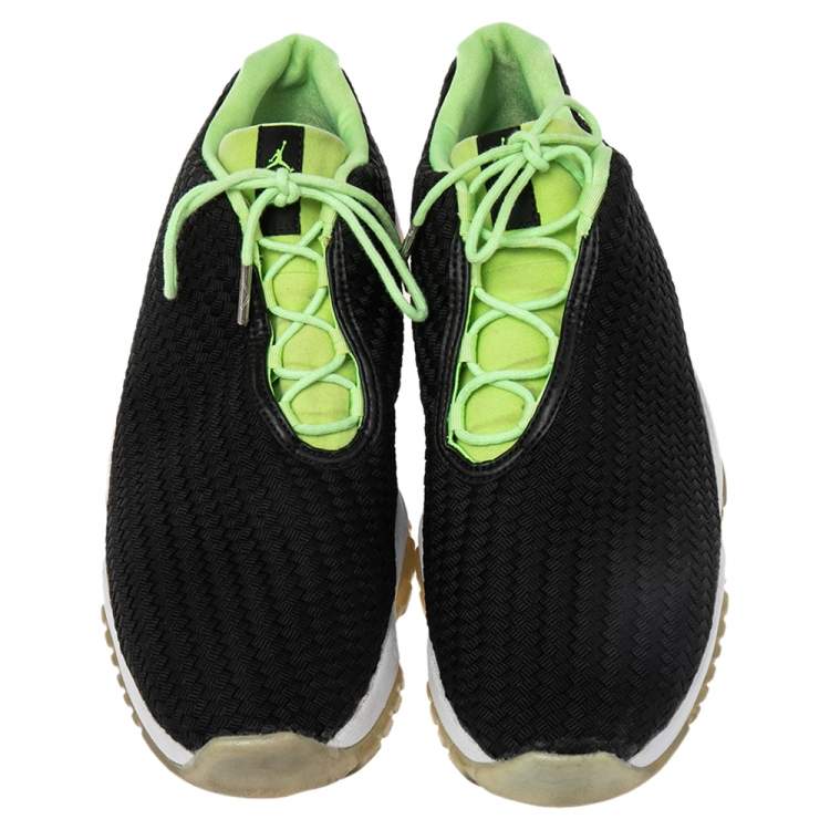 Pre Owned Jordan Black Knit Fabric Future Low Top Sneakers Size 45