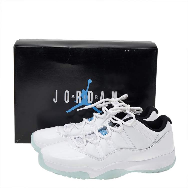 Pre Owned Jordan White-Black Mesh And Leather 11 Retro Sneakers Size 47.5