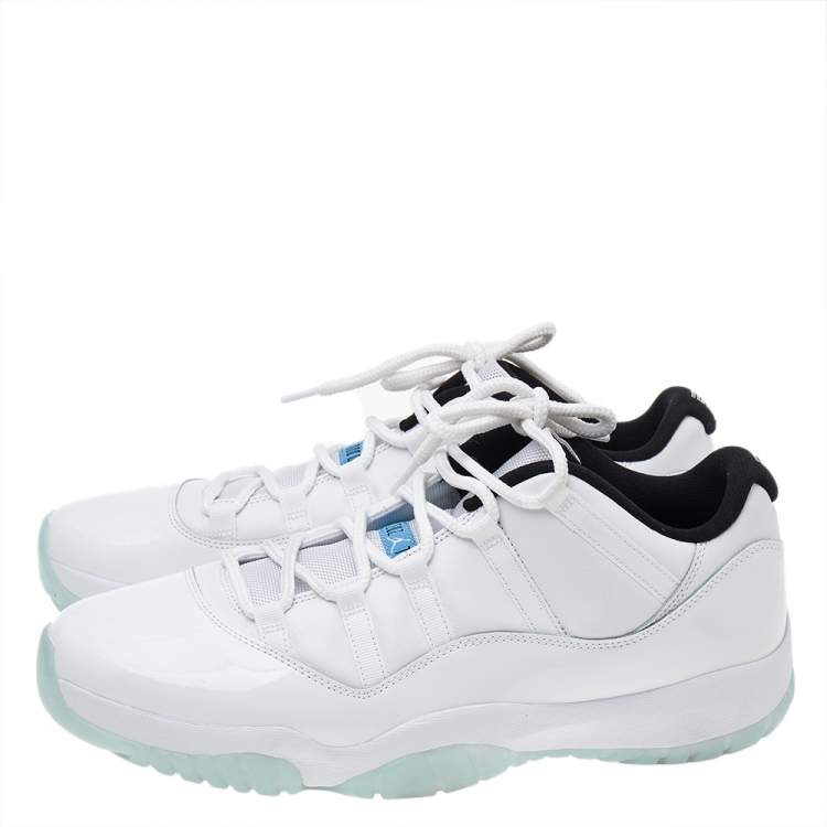 Pre Owned Jordan White-Black Mesh And Leather 11 Retro Sneakers Size 47.5
