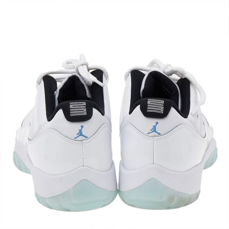 Pre Owned Jordan White-Black Mesh And Leather 11 Retro Sneakers Size 47.5