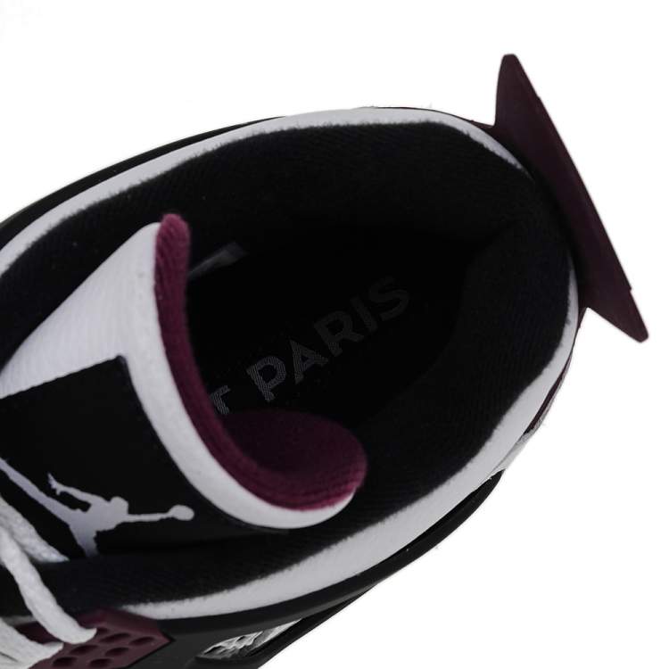 مملوكة مسبقًا Air Jordan White Leather 4 Retro Paris Saint Germain High Top Sneakers Size 47.5