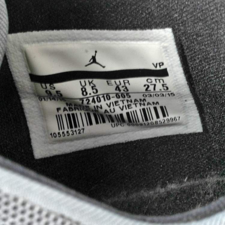 Pre Owned Air Jordan Grey Mesh Eclipse Lace Up Sneaker Size 43