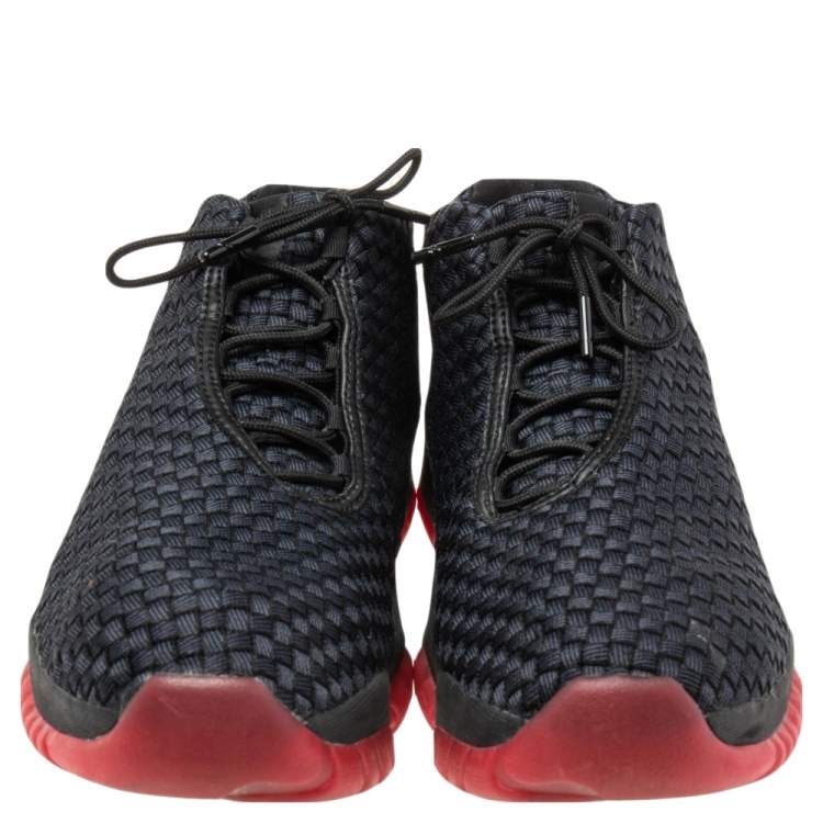 Pre Owned Air Jordan Black/Navy Blue Weave Fabric Future Low-Top Sneakers Size 46