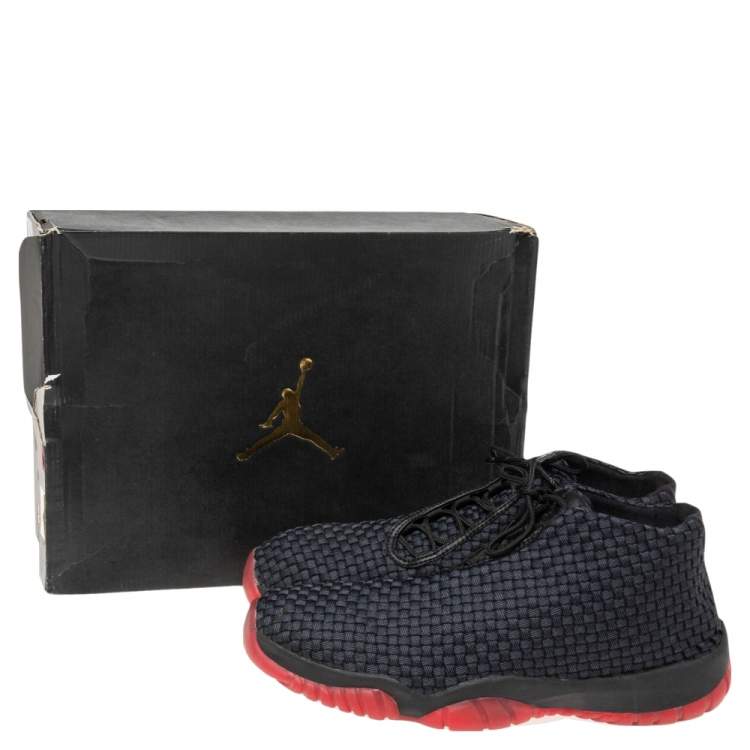 Pre Owned Air Jordan Black/Navy Blue Weave Fabric Future Low-Top Sneakers Size 46