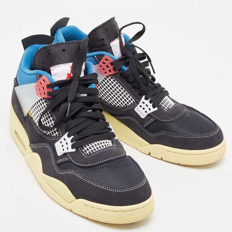 Pre Owned Air Jordan Multicolor Mesh And Suede Jordan 4 Retro Union Sneaker Size 47