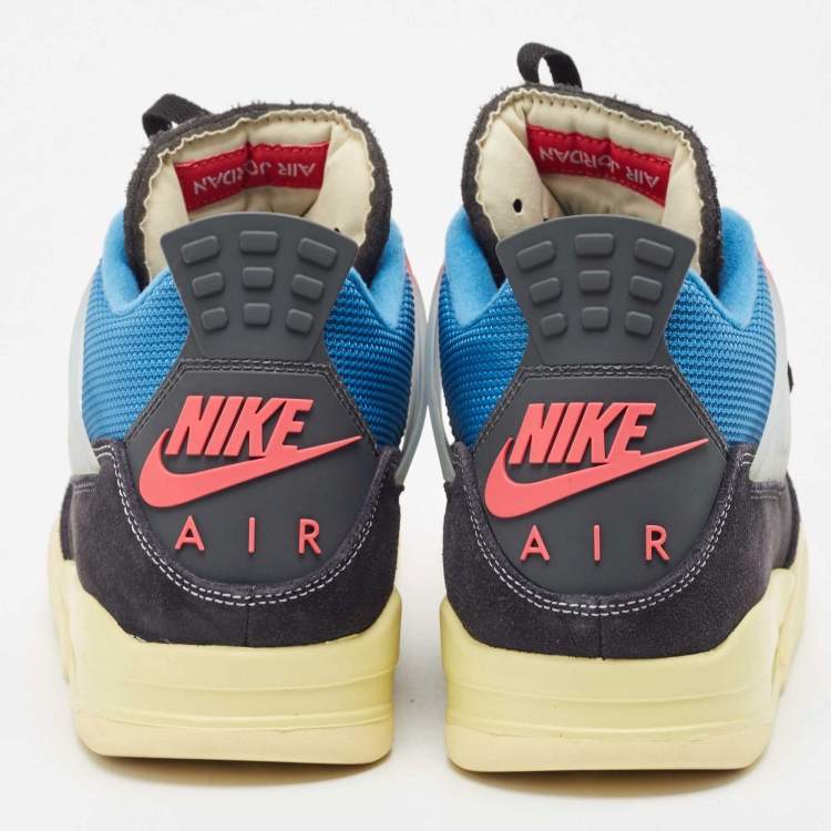 Pre Owned Air Jordan Multicolor Mesh And Suede Jordan 4 Retro Union Sneaker Size 47