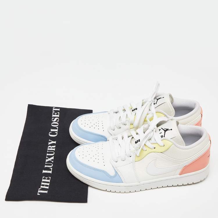 Pre Owned Air Jordans Multicolor Leather and Mesh Jordan 1 To My First Coach Sneakers Size 42.5