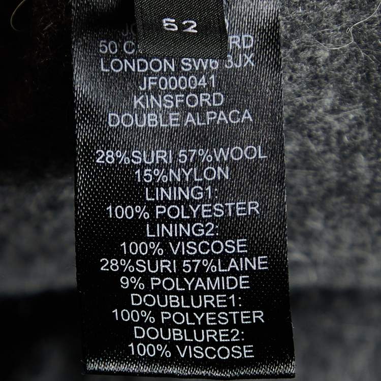 Pre Owned Joseph Graphite Grey Double Alpaca Kinsford Coat XL