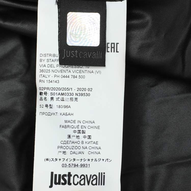 Pre Owned Just Cavalli Black Nylon Bomber Hoodie Padded Hoodie Jacket XL
