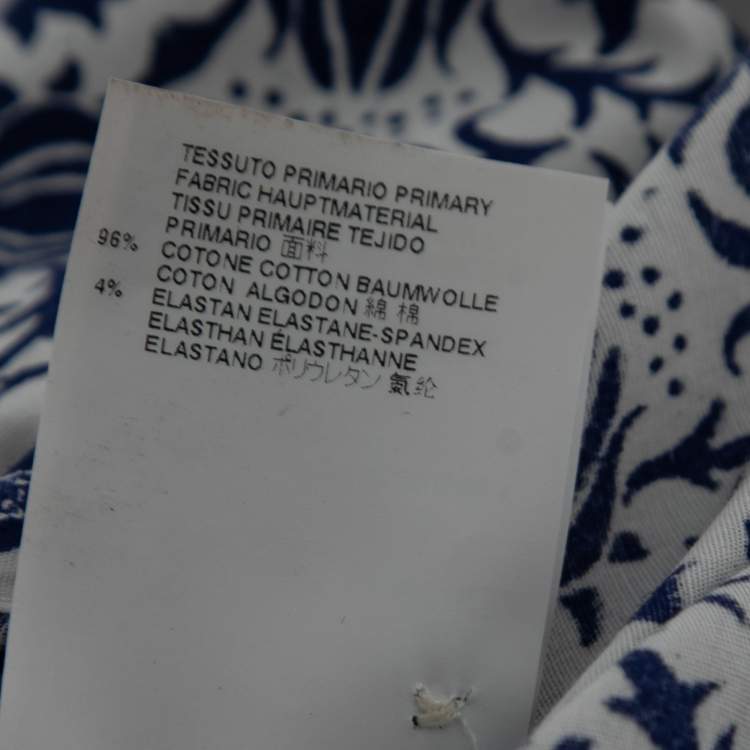 مملوكة مسبقًا Just Cavalli Blue Printed Cotton Button Front Shirt XL