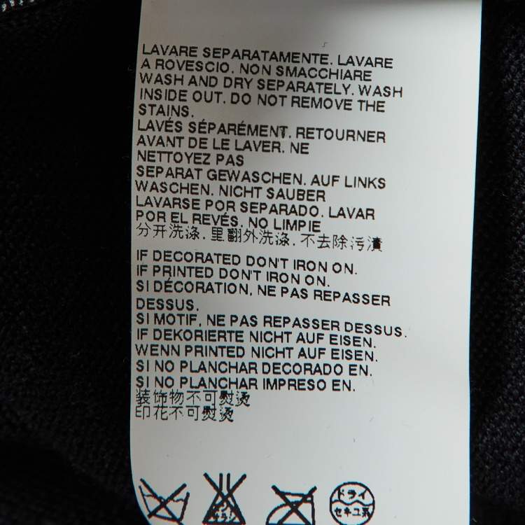 Pre Owned Just Cavalli Black Printed Wool Knit Zip-Up Jacket M