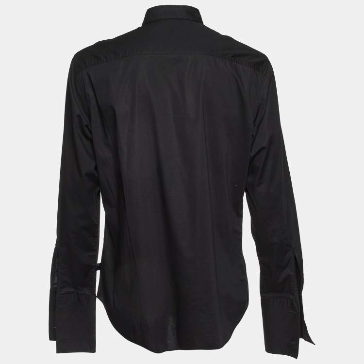 Pre Owned Just Cavalli Black Embroidered Cotton Buttoned Up Shirt XXXL