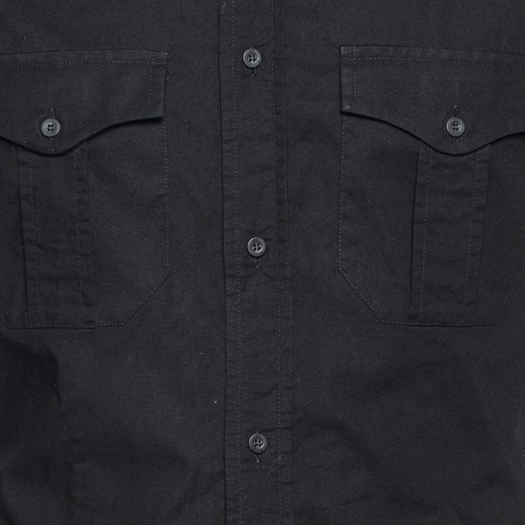 Pre Owned Just Cavalli Black Cotton Cargo Shirt M