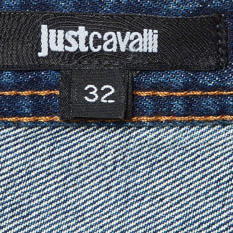 Pre Owned Just Cavalli Blue Denim Regular Fit Jeans M/Waist 36"