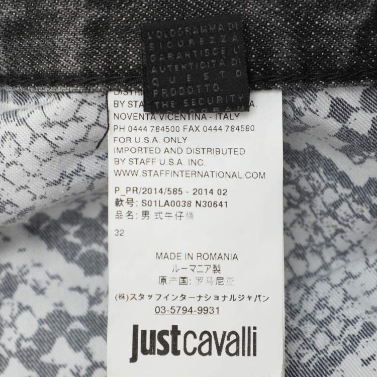 Pre Owned Just Cavalli Grey Cotton Slim Fit Jeans S