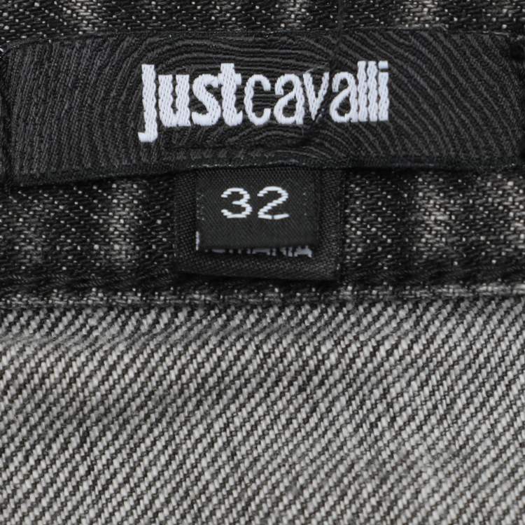 Pre Owned Just Cavalli Grey Cotton Slim Fit Jeans S