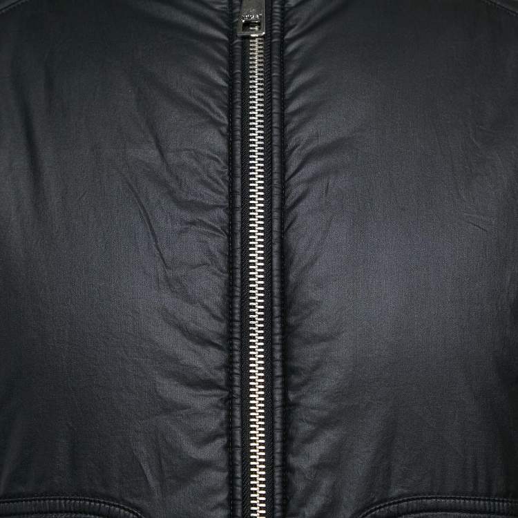 Pre Owned Just Cavalli Coated Cotton Zip-Up Puffer Jacket L