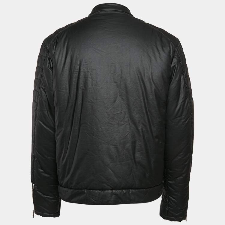 Pre Owned Just Cavalli Coated Cotton Zip-Up Puffer Jacket L