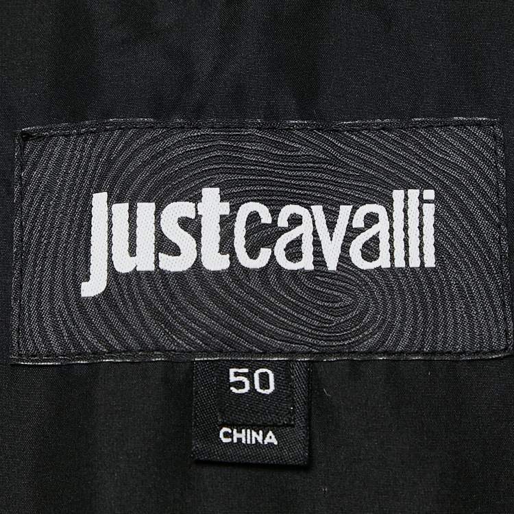 Pre Owned Just Cavalli Coated Cotton Zip-Up Puffer Jacket L