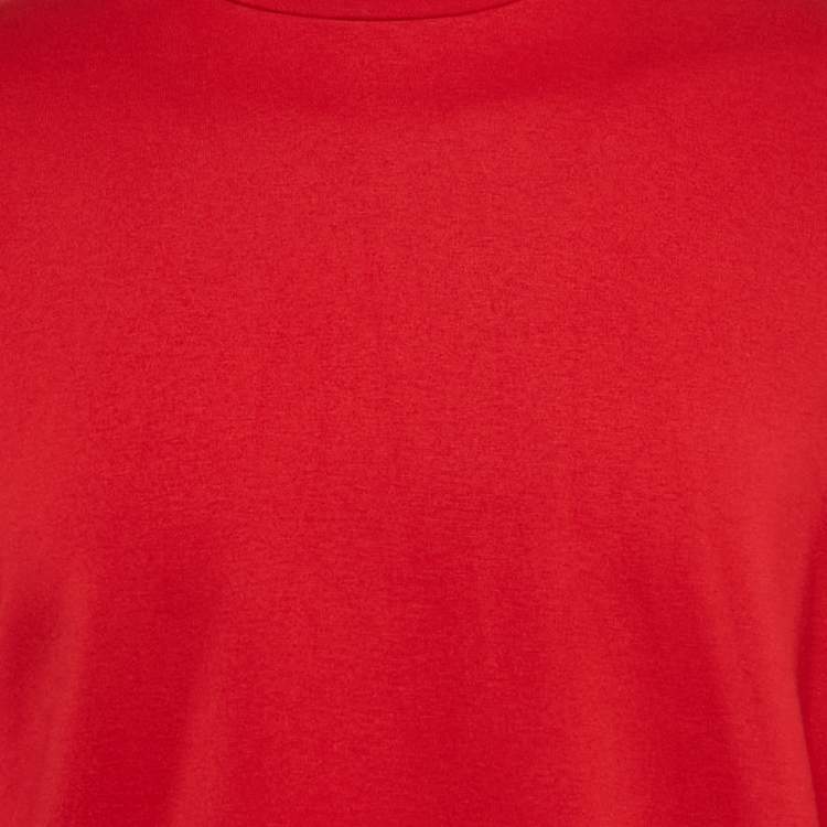 Pre Owned Just Cavalli Red Logo Tape Jersey Turtle Neck T-Shirt XXL