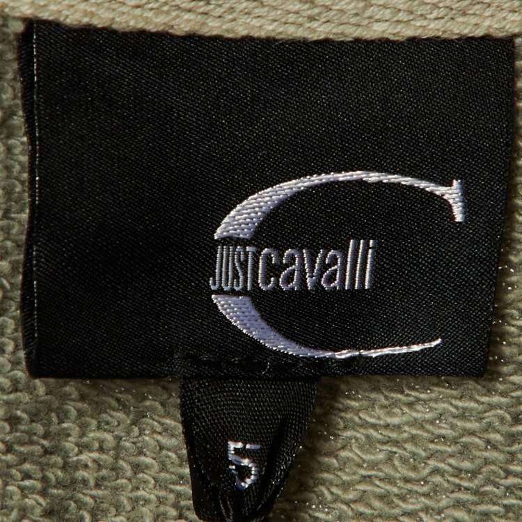 Pre Owned Just Cavalli Grey Cotton Zip Up Sleeveless Jacket XXL