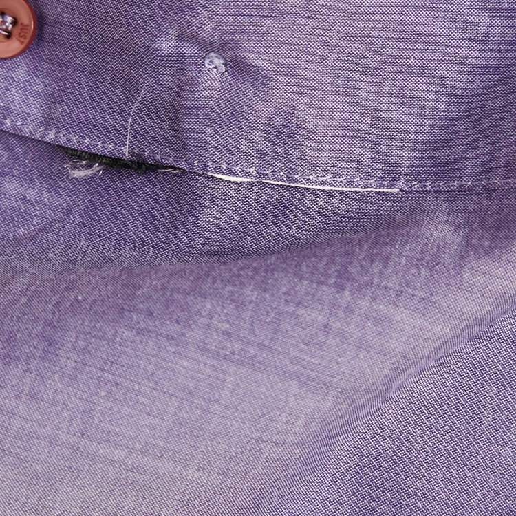 Pre Owned Just Cavalli Purple Floral Print Cotton Long Sleeve Shirt L
