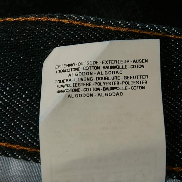 Pre Owned Just Cavalli Dark Blue Logo Embroidered Denim Jeans M Waist 33" 