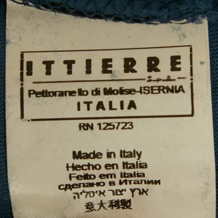 Pre Owned Just Cavalli Blue Printed Jersey V-Neck T-Shirt M