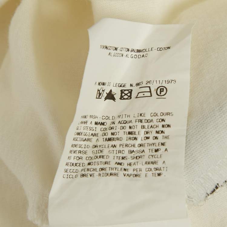 Pre Owned Just Cavalli White Logo Embroidered Jersey Fitted T-Shirt L