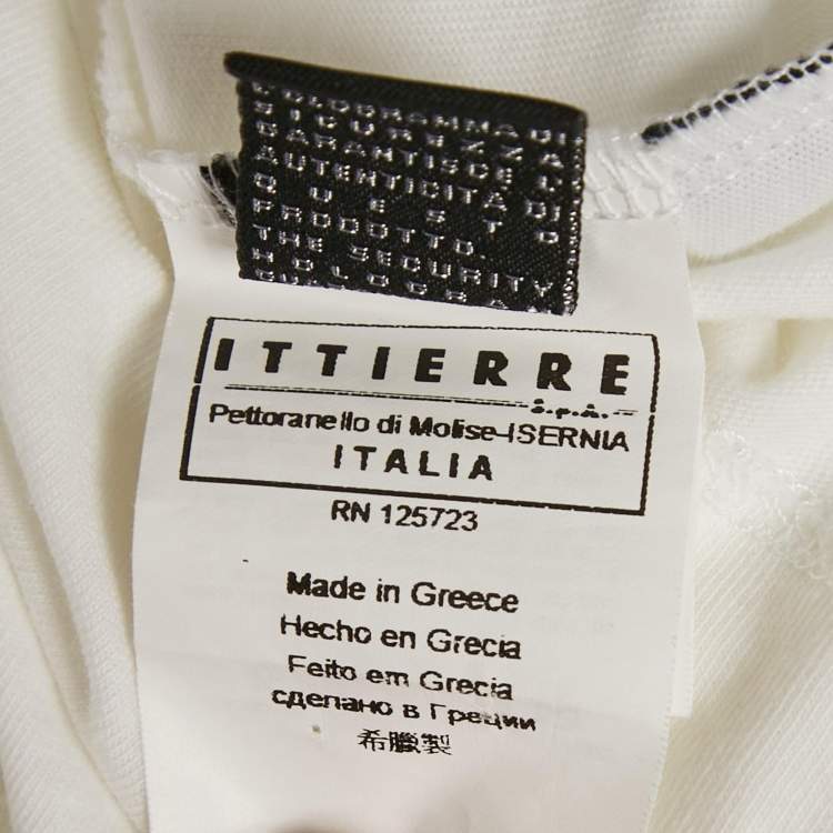 Pre Owned Just Cavalli White Printed Jersey V-Neck T-Shirt L