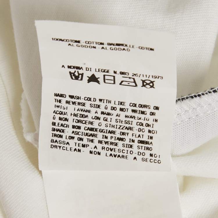 Pre Owned Just Cavalli White Printed Jersey V-Neck T-Shirt L