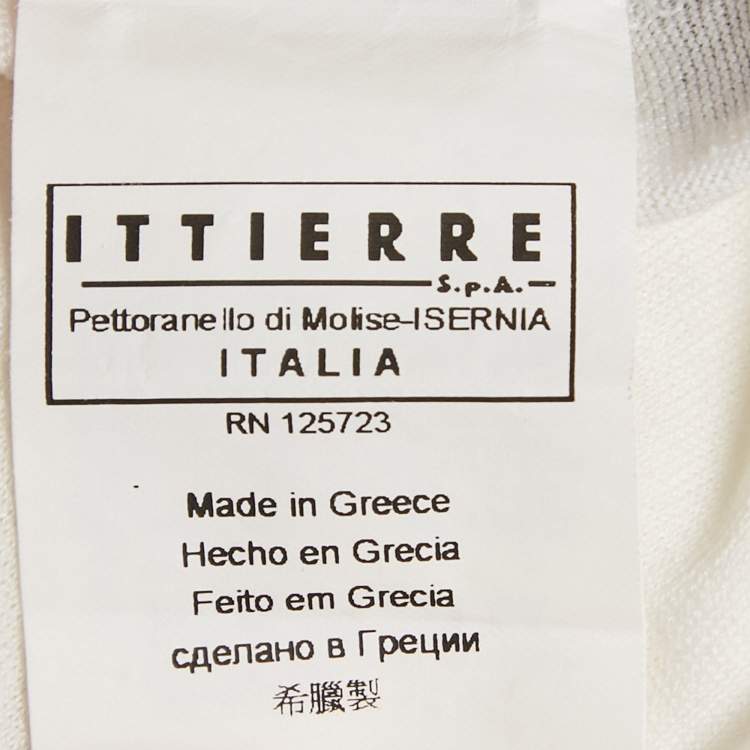 Pre Owned Just Cavalli White Printed Jersey V-Neck T-Shirt M