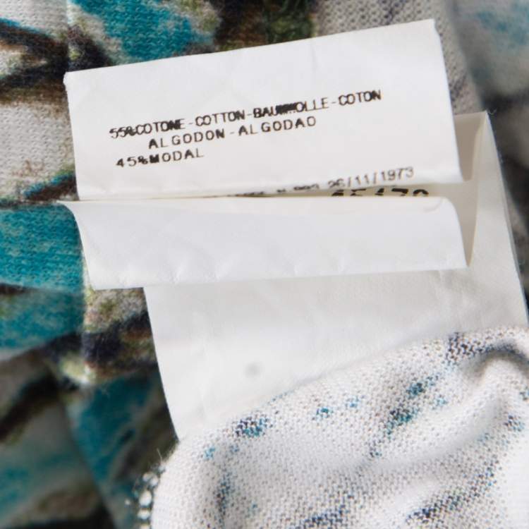 Pre Owned Just Cavalli Multicolor Snakeskin Print Cotton Blend V Neck T- Shirt XXL