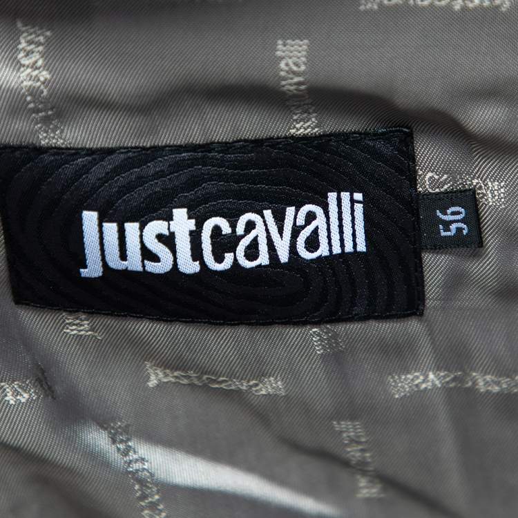 Pre Owned Just Cavalli Charcoal Grey Wool Button Front Jacket 3XL