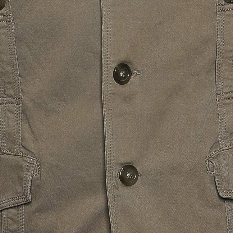 Pre Owned Just Cavalli Brown Cotton Cargo Pocket Button Front Jacket S