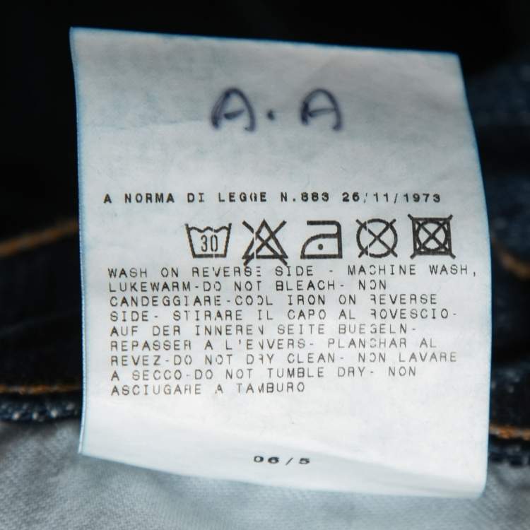 Pre Owned Just Cavalli Blue Distressed Denim Jeans L Waist 33"