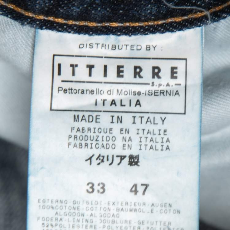 Pre Owned Just Cavalli Blue Distressed Denim Jeans L Waist 33"