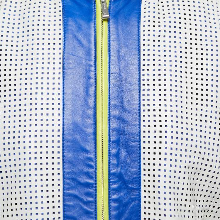 Pre Owned Just Cavalli Multicolor Leather Zip Front Jacket M