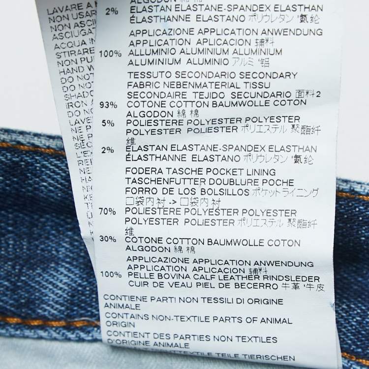 Pre Owned Just Cavalli Blue Washed & Ripped Denim Slim Fit Jeans XL Waist 36"