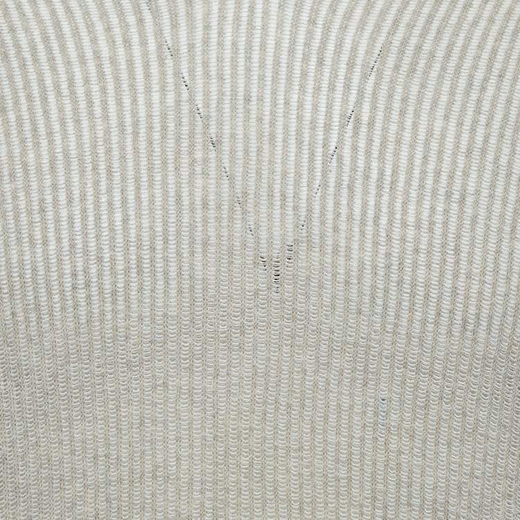 Pre Owned Just Cavalli Beige Knit Long Sleeve V-Neck T-Shirt 4XL