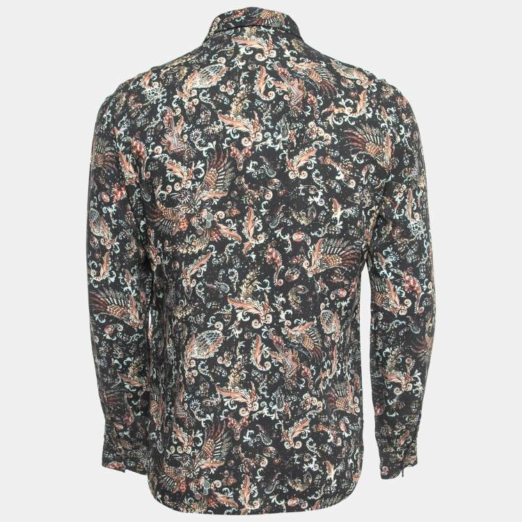 Pre Owned Just Cavalli All-Over Print Button Front Full Sleeve Shirt M