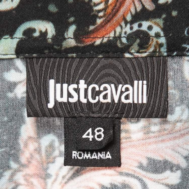 Pre Owned Just Cavalli All-Over Print Button Front Full Sleeve Shirt M