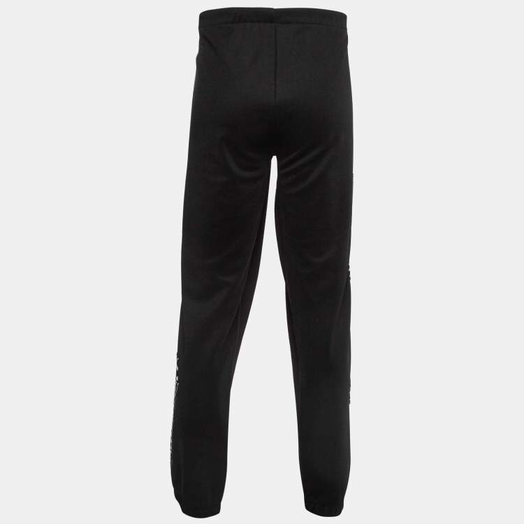 Pre Owned Just Cavalli Black Cotton Blend Logo Applique Joggers XL