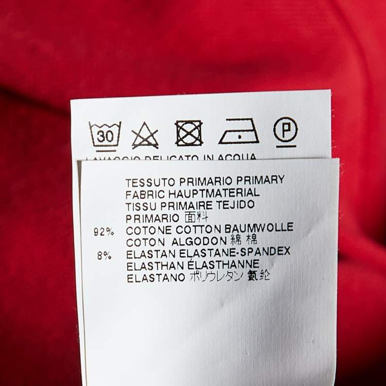 Pre Owned Just Cavalli Red Logo Embroidered Cotton Polo T-Shirt M