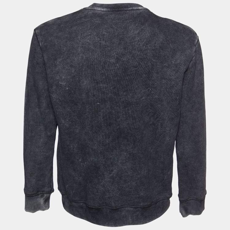 مملوكة مسبقًا Just Cavalli Grey Tiger Printed Cotton Sweatshirt XL