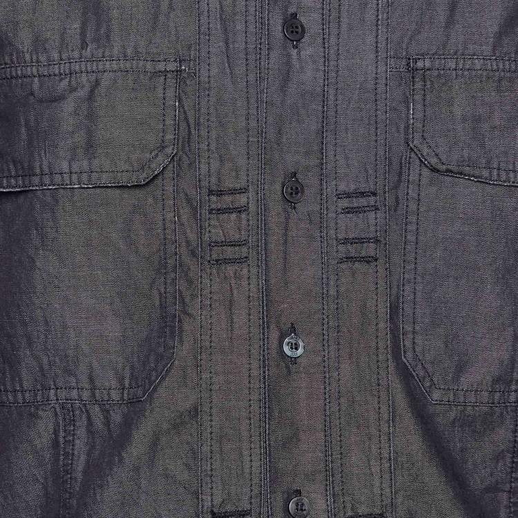 Pre Owned Just Cavalli Black Cotton Button Down Shirt L