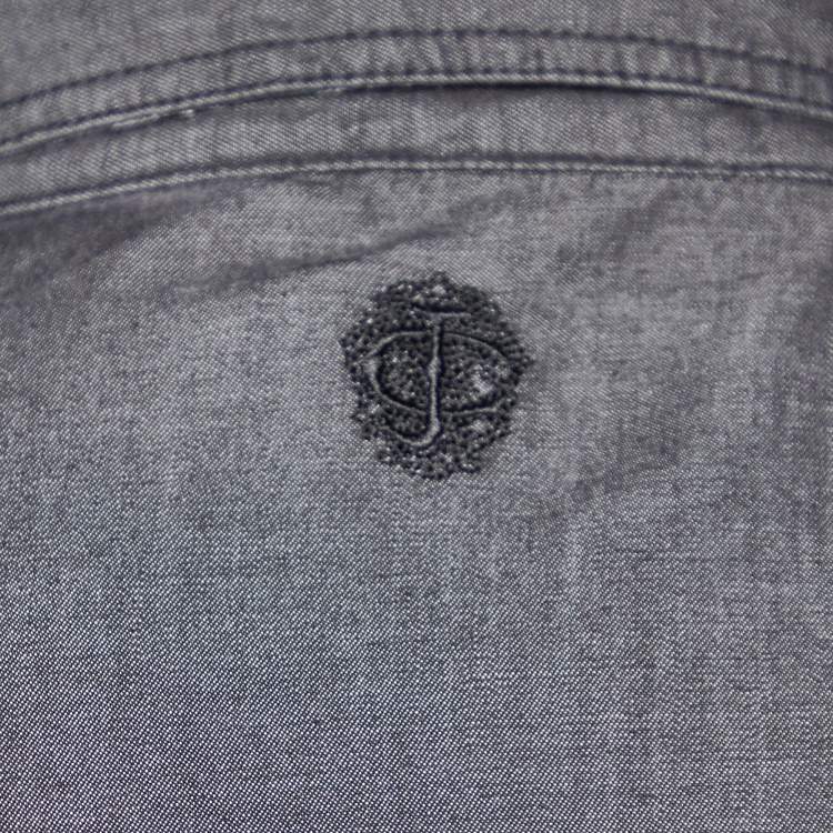 Pre Owned Just Cavalli Black Cotton Button Down Shirt L
